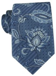 Niebieski Krawat z Dużym Kwiatowym Wzorem - Chattier. Niebieskie krawaty i muchy męskie Chattier, bez wzorów, z tkaniny, eleganckie. Za 55.00 zł.