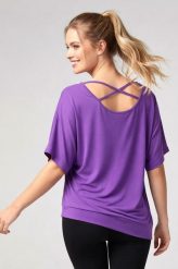 Bluzka damska do tańca i fitness Kizomba violet 2skin. Fioletowe bluzki sportowe damskie 2SkIN, bez wzorów, z dresówki, bez ramiączek. Za 129.00 zł.