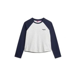 Damska koszulka z długim rękawem Superdry Essential. Niebieskie t-shirty damskie Superdry., bez wzorów, bez kołnierzyka. Za 150.70 zł.