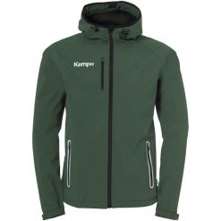Kurtka softshell Kempa. Czarne kurtki męskie KEMPA, l, bez wzorów, z materiału, sportowe, z kapturem. Za 429.85 zł.