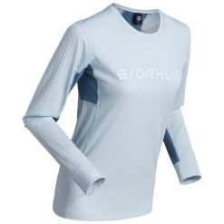 Damska koszulka termoaktywna z długim rękawem Daehlie Sportswear. Niebieskie bielizna termoaktywna damska DAEHLIE, bez wzorów. Za 346.50 zł.