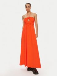 Gestuz Sukienka letnia Alicia 10909081 Pomarańczowy Slim Fit. Brązowe sukienki damskie Gestuz, na lato, bez wzorów, z syntetyku, bez kołnierzyka, bez ramiączek. Za 709.99 zł.