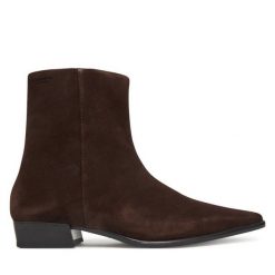 Botki Vagabond Shoemakers. Brązowe botki damskie Vagabond Shoemakers, bez obcasa, na płaskiej podeszwie, bez zapięcia. Za 719.99 zł.