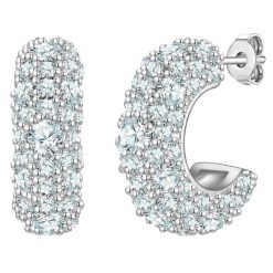 Yokoamii Kolczyki kola z mosiadzu w srebrze z Cyrkonia 1 ct Damski. Białe kolczyki damskie Yokoamii, z cyrkonią, posrebrzane. Za 159.99 zł.