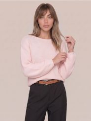 Sweter chunky z szerokimi rękawami - różowy. Czerwone swetry klasyczne damskie Sinsay, l, bez kołnierzyka. Za 59.99 zł.