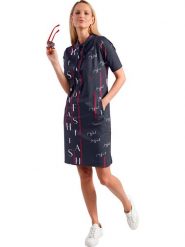 Heine Sukienka w kolorze granatowym rozmiar: 48. Niebieskie sukienki damskie Heine, na co dzień, bez wzorów, z bawełny, bez kołnierzyka, bez ramiączek, mini, proste. Za 104.99 zł.