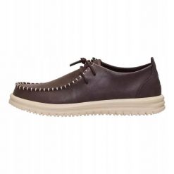 HeyDude Męskie Mokasyny Wally NXT Moc Leather. Brązowe mokasyny męskie Hey dude, z materiału. Za 329.00 zł.