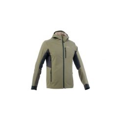 Softshell trekkingowy Trek 900 WindWarm męski. Brązowe kurtki męskie QUECHUA, m, bez wzorów, z elastanu, bez kaptura. Za 199.99 zł.