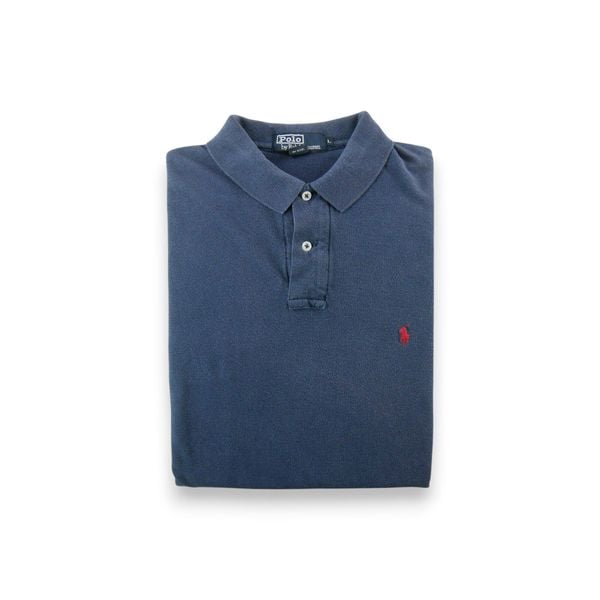 Second life - Polo Ralph Lauren koszulka męska z długim rękawem - Stan dobry. Niebieskie koszulki męskie z długim rękawem Ralph Lauren, l, bez wzorów, z materiału, bez ramiączek. Za 106.46 zł.