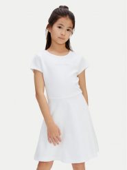 Calvin Klein Sukienka codzienna Skater LVCKSJH02G Biały Regular Fit. Białe sukienki dziewczęce CALVIN KLEIN, bez wzorów, z syntetyku, bez ramiączek. Za 299.99 zł.
