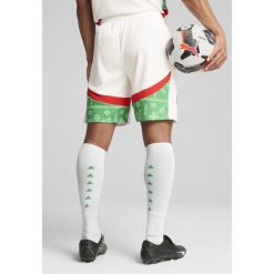 Męskie szorty Maroko 2025 PUMA White Fast Green Red. Białe szorty męskie Puma, bez kołnierzyka. Za 199.00 zł.