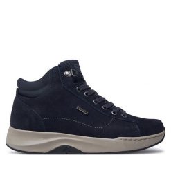 Botki Josef Seibel. Niebieskie botki damskie Josef Seibel, bez obcasa, na płaskiej podeszwie, bez zapięcia. Za 599.99 zł.