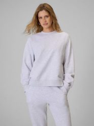 4F Bluza dresowa loose bez kaptura damska - szara S. Szare bluzy bez kaptura damskie 4f, l, z bawełny. Za 129.99 zł.