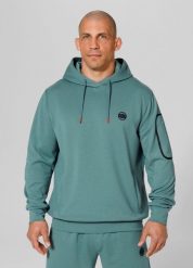 Bluza męska Pitbull z kapturem Explorer. Szare bluzy sportowe męskie PITBULL, bez wzorów, sportowe, bez kołnierzyka, bez ramiączek. W wyprzedaży za 159.00 zł.