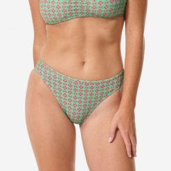 Dół kostiumu kąpielowego damski Decathlon Nina Keyshot. Zielone bikini damskie Decathlon, bez wzorów. Za 39.99 zł.