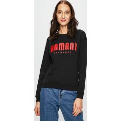 Armani Exchange - Bluza. Czarne bluzy bez kaptura damskie Armani Exchange, m, z bawełny. W wyprzedaży za 269.90 zł.
