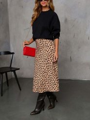 Milan Kiss Spódnica w kolorze jasnobrązowo-czarnym rozmiar: XL. Brązowe spódniczki damskie Milan Kiss, xl, bez wzorów, z podwyższonym stanem, maxi, proste. Za 131.43 zł.