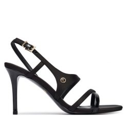 Sandały Just Cavalli. Czarne sandały damskie Just Cavalli, bez wzorów, bez obcasa, na szpilce. Za 862.99 zł.