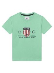 Beverly Hills Polo Club T-Shirt P-SS26B-TS414011 Zielony Regular Fit. Zielone t-shirty chłopięce Beverly Hills Polo Club, bez wzorów, z bawełny, bez ramiączek. Za 129.99 zł.