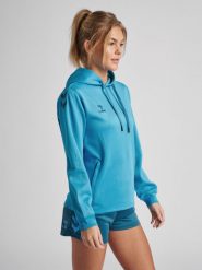 Bluza do piłki ręcznej damska Hummel Core XK z kapturem. Niebieskie bluzy z kapturem damskie HUMMEL, s, z polaru. Za 196.70 zł.