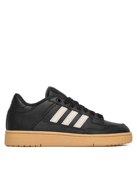Adidas Sneakersy Rapid Court Low J JQ1728 Czarny. Czarne buty sportowe dziewczęce Adidas, bez wzorów, ze skóry, bez zapięcia. Za 139.99 zł.