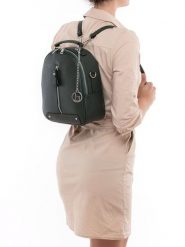 Lia Biassoni Skórzany plecak "Cerboli" w kolorze zielonym - 23 x 27 x 10 cm rozmiar: onesize. Zielone plecaki damskie Lia Biassoni, bez wzorów, z materiału. Za 295.99 zł.