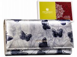 Portfel skórzany Peterson PTN 42122-BF srebrny. Szare portfele damskie Peterson, bez wzorów, ze skóry. Za 117.99 zł.