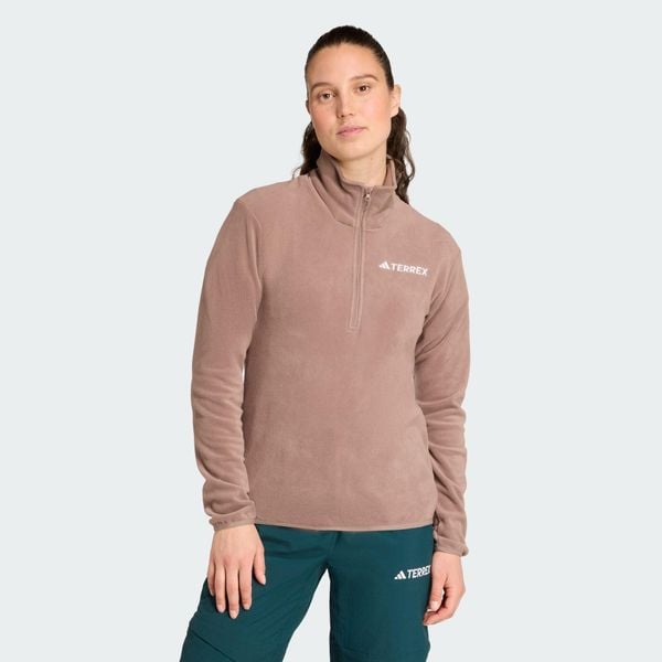 Bluza polarowa Multi Essentials 1/2 Zip. Brązowe bluzy bez kaptura damskie Adidas, l, z materiału. Za 179.00 zł.