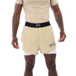 Szorty do walki 2 w 1 Metal Boxe Desert Storm. Brązowe szorty męskie METAL BOXE, bez wzorów, sportowe. Za 314.00 zł.