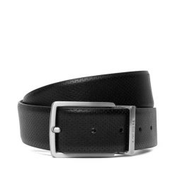 Pasek Lacoste. Czarne paski męskie Lacoste, bez wzorów. Za 289.99 zł.