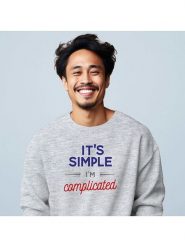 WOOOP Bluza "It´s simple I´m complicated" w kolorze szarym rozmiar: L. Szare bluzy bez kaptura męskie Wooop, l, z bawełny. Za 108.99 zł.