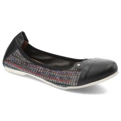 Baleriny damskie Laviano, ze skóry licowej wsuwane i na płaskiej podeszwie, czarne w paski, 290. Czarne baleriny damskie La’viano, bez wzorów, ze skóry, bez obcasa, na obcasie. Za 159.00 zł.