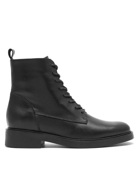 GINO ROSSI Trzewiki ANITA-25205PE Czarny. Czarne botki damskie Gino Rossi, ze skóry, bez obcasa, na płaskiej podeszwie, bez zapięcia. Za 329.99 zł.