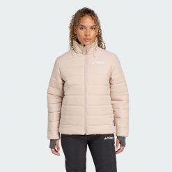 Kurtka ocieplana Terrex Multi Essentials. Brązowe kurtki damskie Adidas, s, bez wzorów, z puchu, bez kaptura. Za 399.00 zł.