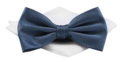 Mucha CHATTIER z Białą Poszetką - Granatowa, Drobny Groszek. Niebieskie krawaty i muchy męskie Chattier, bez wzorów, z poliesteru, eleganckie. Za 59.00 zł.