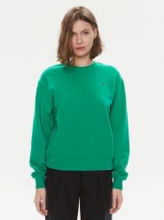 Tommy Hilfiger Bluza Flag WW0WW41246 Zielony Relaxed Fit. Zielone bluzy bez kaptura damskie Tommy Hilfiger, xxs, z bawełny. Za 219.99 zł.