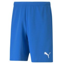 Spodenki Puma teamRISE niebieskie. Białe szorty męskie Puma, bez kołnierzyka. Za 68.00 zł.