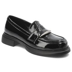 Czarne Półbuty S.Barski Eleganckie Mokasyny Damskie. Czarne mokasyny damskie S.BARSKI, z materiału. Za 279.00 zł.