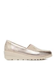 Rieker Półbuty L5351-60 Złoty. Żółte półbuty damskie Rieker, bez wzorów, ze skóry, bez obcasa, na koturnie. Za 339.99 zł.