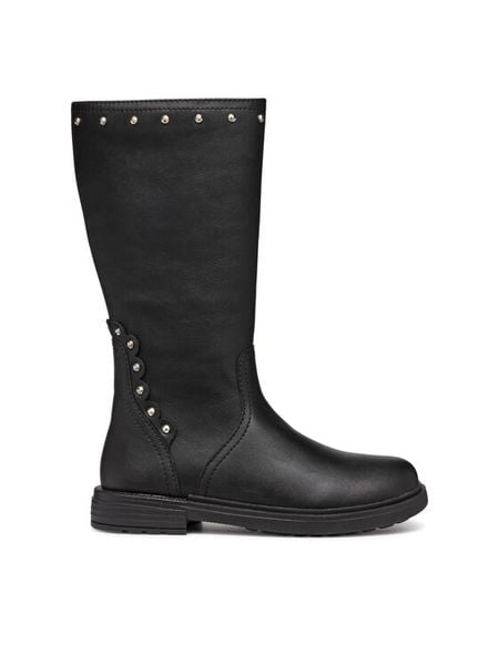 Geox Kozaki Eclair J469QD 000BC C9999 D Czarny. Czarne kozaki dziewczęce Geox, bez wzorów, ze skóry, bez obcasa. Za 359.99 zł.