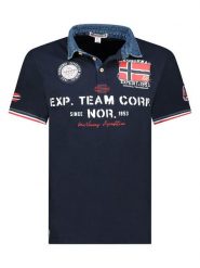 Geographical Norway Koszulka polo "Koptaine" w kolorze granatowym rozmiar: XXL. Niebieskie koszulki polo męskie Geographical Norway, xxl, bez wzorów, z bawełny, bez ramiączek. Za 83.42 zł.