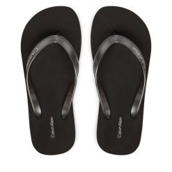 Japonki Calvin Klein. Czarne klapki damskie CALVIN KLEIN, bez wzorów, bez obcasa. Za 149.99 zł.
