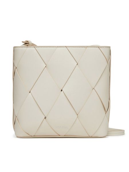 Calvin Klein Torebka Ck Woven Square Crossbody K60K612991 Biały. Białe listonoszki damskie CALVIN KLEIN, bez wzorów, ze skóry, bez dodatków. Za 319.99 zł.