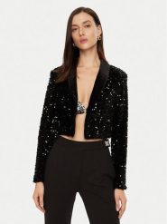 Rinascimento Marynarka CFC0121944003 Czarny Regular Fit. Czarne marynarki i żakiety damskie RINASCIMENTO, xl, bez wzorów, z syntetyku. Za 419.99 zł.