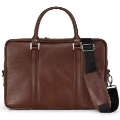 Skórzana torba na laptop Solier SL25 ciemny brąz. Brązowe torby na laptopa męskie Solier, ze skóry. Za 799.98 zł.