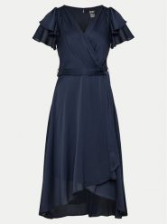 DKNY Sukienka koktajlowa DD4AQ571 Granatowy Regular Fit. Niebieskie sukienki damskie DKNY, bez wzorów, z syntetyku, wizytowe, bez kołnierzyka, bez ramiączek. Za 489.99 zł.