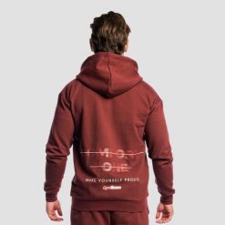 Bluza męska fitness oversize z zamkiem Zone Cherrywood. Czerwone bluzy sportowe męskie GYMBEAM, bez wzorów, z bawełny, bez kołnierzyka, bez ramiączek. Za 140.90 zł.