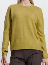 Sweter melanżowy basic - żółty. Żółte swetry klasyczne damskie Sinsay, l, bez kołnierzyka. Za 39.99 zł.