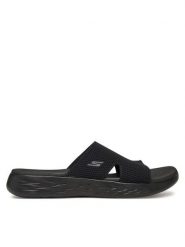 Skechers Klapki On-The-Go 600-Oceanside 140003/BBK Czarny. Czarne klapki damskie Skechers, bez wzorów, z materiału, bez obcasa. Za 189.99 zł.
