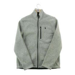 Second life - Kurtka polarowa męska Polo Ralph Lauren - Jak nowy. Szare kurtki męskie Ralph Lauren, m, bez wzorów, z materiału, eleganckie, bez kaptura. Za 298.16 zł.